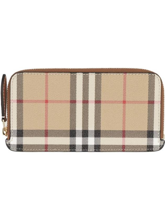 Check Zipper Long Wallet Beige - BURBERRY - BALAAN 3