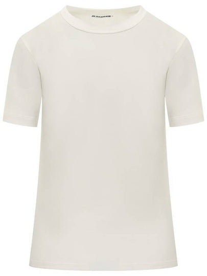 Logo Crew Neck Cotton Short Sleeve T-shirt White - JIL SANDER - BALAAN 2