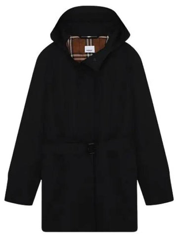 Technical Cotton Faille Hooded Car Coat Women s Jacket - BURBERRY - BALAAN 1