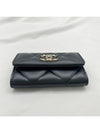 pearly lambskin resin gold flap card wallet black - CHANEL - BALAAN 3