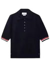 RWB Trimming Milano Stitch Short Sleeve Polo Shirt Navy - THOM BROWNE - BALAAN 2