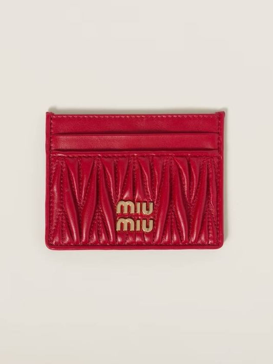 Materasse Nappa Leather Card Wallet Red - MIU MIU - BALAAN 2