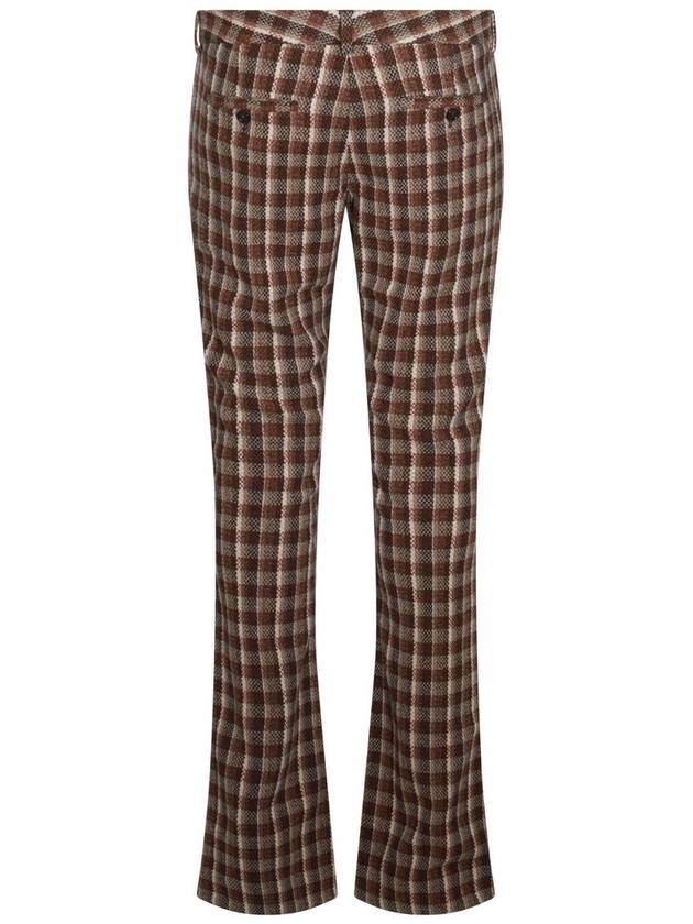 Check tailored straight pants beige brown - ACNE STUDIOS - BALAAN 4