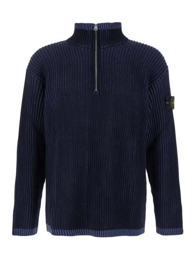 Vanish Ribbed Knit Top Navy - STONE ISLAND - BALAAN 1