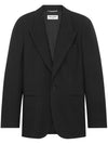 Wool Gabardine Jacket Black - SAINT LAURENT - BALAAN 2