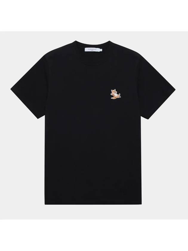 Chillax Fox Patch Classic Short Sleeve T-Shirt Black - MAISON KITSUNE - BALAAN 6