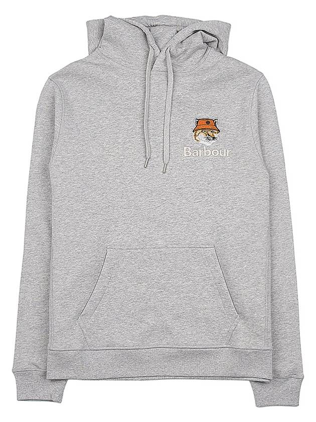 Fox Head Logo Hoodie Grey - BARBOUR - BALAAN 11