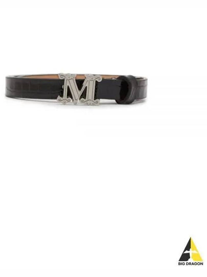 Mgraziata 15 Croc Leather Belt Black - MAX MARA - BALAAN 2