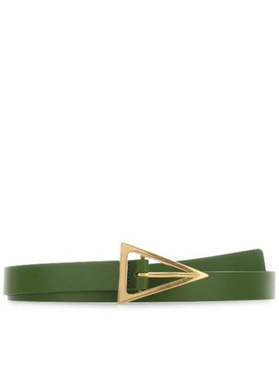 Triangle Buckle Leather Belt Green - BOTTEGA VENETA - BALAAN 2