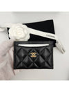 Classic Card Holder Grained Calfskin & Gold Black - CHANEL - BALAAN 3