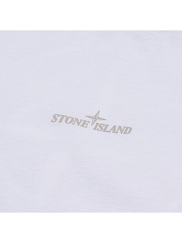 Logo Print Short Sleeve T-Shirt White - STONE ISLAND - BALAAN 6