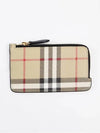 Check Pattern Half Zipper Card Wallet Archive Beige - BURBERRY - BALAAN 6