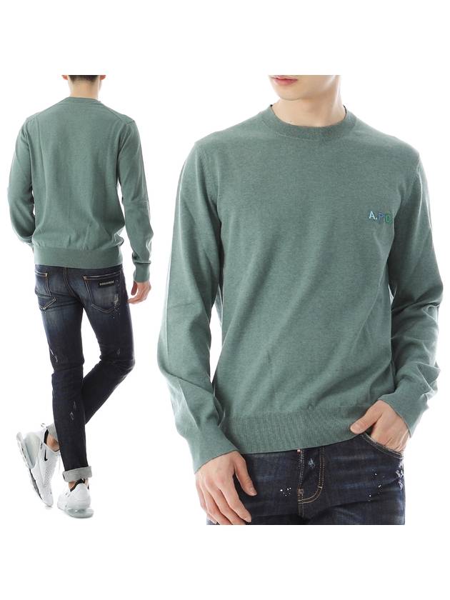 Embroidered Logo Martin Knit Top Green - A.P.C. - BALAAN 2