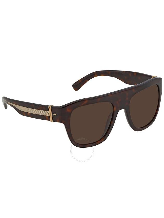 Dolce And Gabbana Dark Brown Square Ladies Sunglasses DG4398 502/73 54 - DOLCE&GABBANA - BALAAN 3