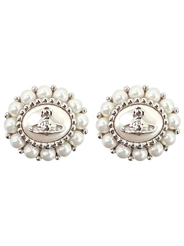 AMAYA earrings small platinum cream rose 6201035H 02P103 P103 - VIVIENNE WESTWOOD - BALAAN 1