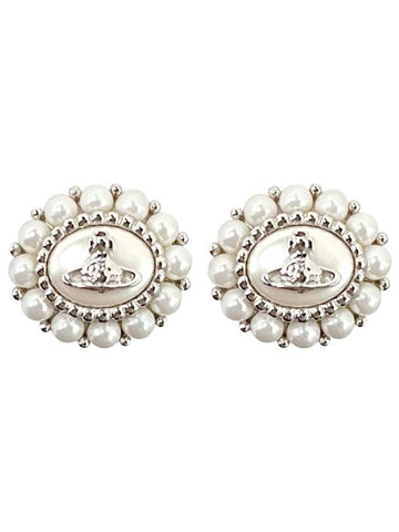 AMAYA earrings small platinum cream rose 6201035H 02P103 P103 - VIVIENNE WESTWOOD - BALAAN 1