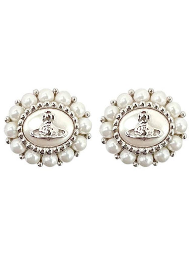 AMAYA earrings small platinum cream rose 6201035H 02P103 P103 - VIVIENNE WESTWOOD - BALAAN 1