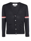 Stripe Armband Merino Wool Cardigan Navy - THOM BROWNE - BALAAN 2