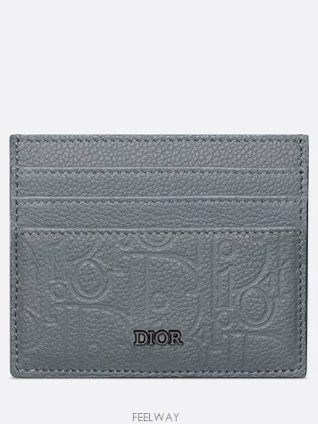 Card Wallet Deep Gray Dior Gravity Leather - DIOR - BALAAN 1