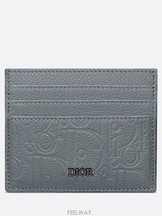 Card Wallet Deep Gray Dior Gravity Leather - DIOR - BALAAN 1