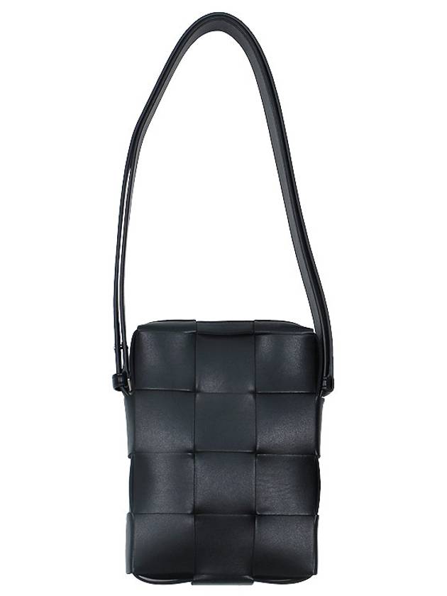 Intrecciato Mini Leather Crossbody Bag Black - BOTTEGA VENETA - BALAAN 4