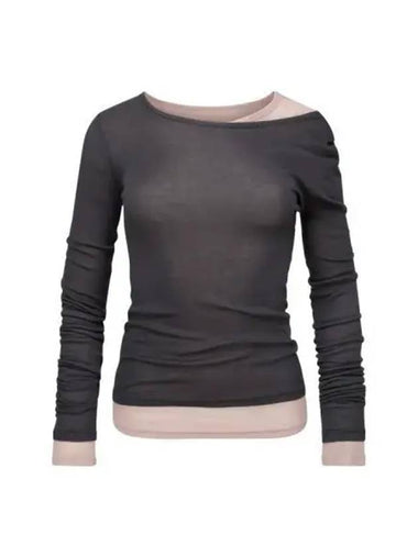 My Go to Tencel Long Sleeve T Shirt Charcoal - SCULPTOR - BALAAN 1