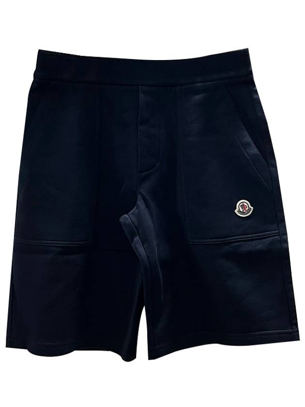 Kids Logo Patch Fleece Shorts 12Y 14Y Navy 8H00010 809AG 778 - MONCLER - BALAAN 2