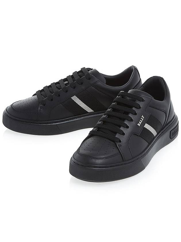 Moony Leather Low Top Sneakers Black - BALLY - BALAAN 2