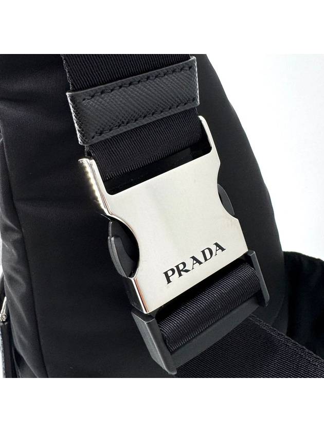 Re nylon triangle logo single line backpack black 2VZ092 - PRADA - BALAAN 8