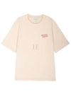 Handwriting Logo Cotton Short Sleeve T-Shirt Beige - MAISON KITSUNE - BALAAN 2