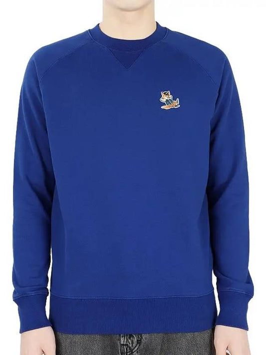 Dressed Fox Patch Classic Sweatshirt Deep Blue - MAISON KITSUNE - BALAAN.