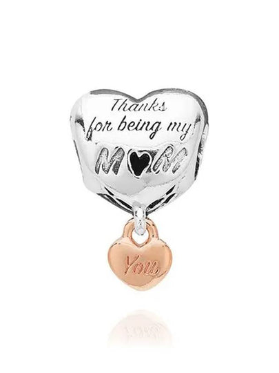 Love You Mom Heart Dangle Bracelet Charm Silver - PANDORA - BALAAN 2