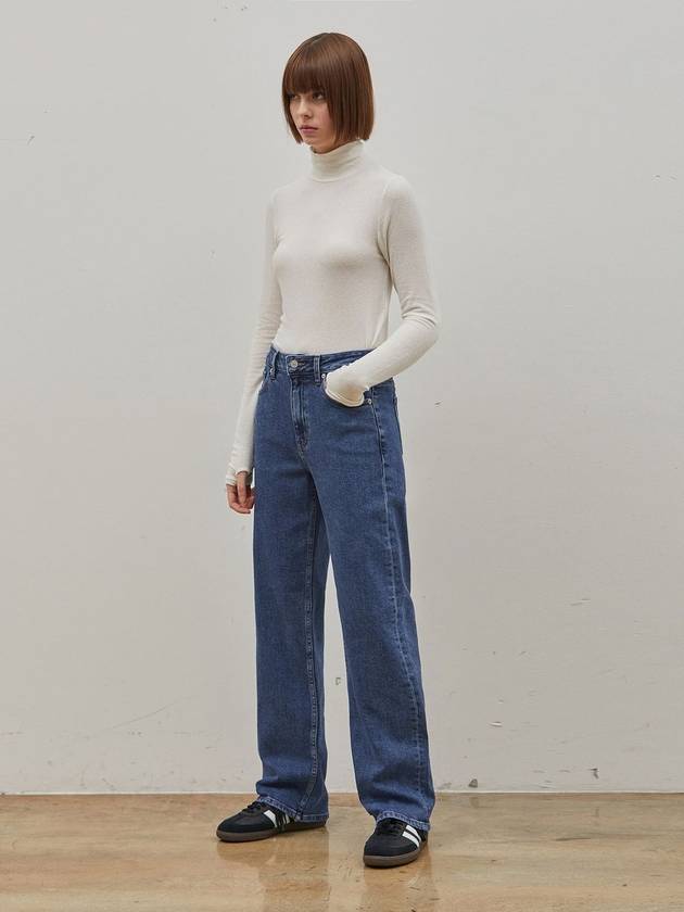 Denim straight fit basic pants indigo - RYUL+WAI: - BALAAN 2