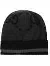 GG Monogram Knit Cashmere Beanie Grey - GUCCI - BALAAN 3