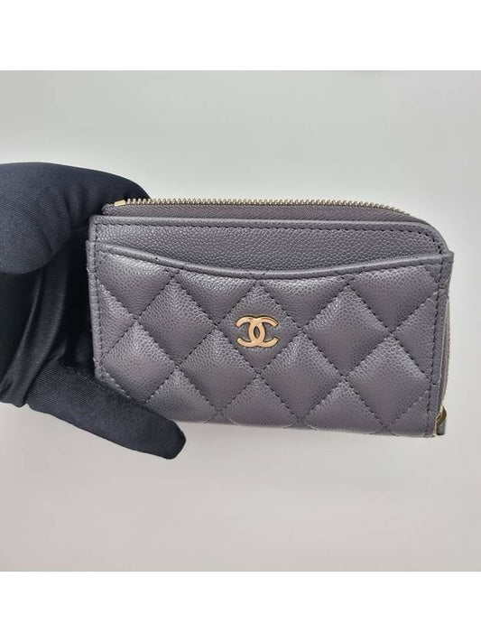 Classic zipper card wallet holder gray AP3179 - CHANEL - BALAAN 2