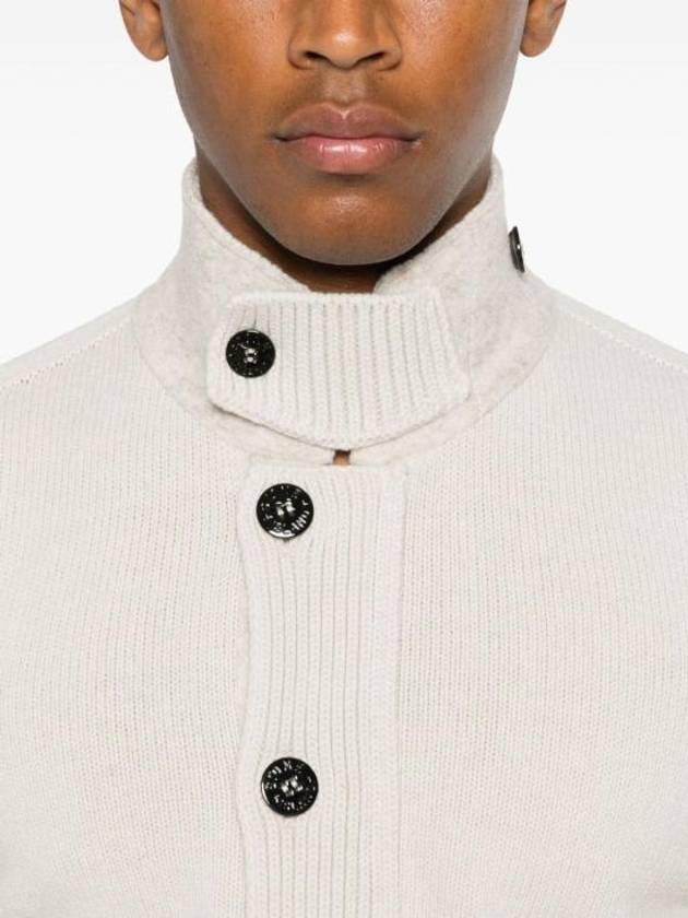 Wappen High Neck Button Up Wool Cardigan Plaster - STONE ISLAND - BALAAN 5