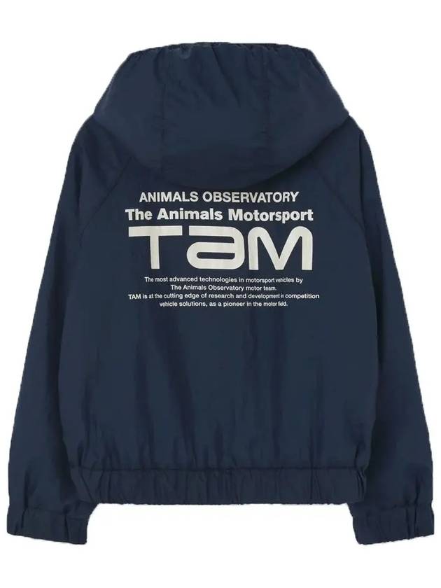 Kids Back Lettering Hooded Jacket Blue S24092 187BZ - THE ANIMALS OBSERVATORY - BALAAN 2