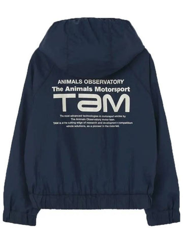 Kids Back Lettering Hooded Jacket Blue S24092 187BZ - THE ANIMALS OBSERVATORY - BALAAN 1