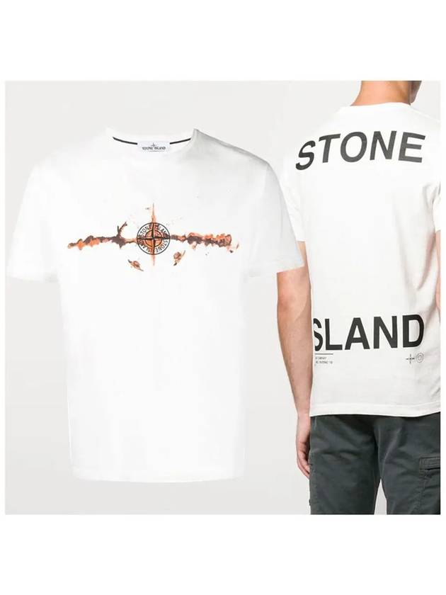 Graphic Lettering Back Logo Short Sleeve T-Shirt White - STONE ISLAND - BALAAN 3