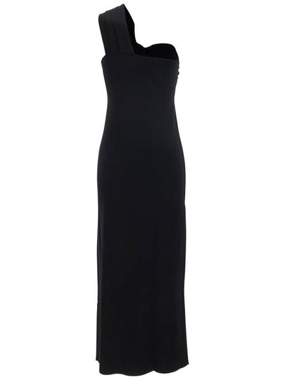 Black One-Shoulder Dress With Sweetheart Neckline In Viscose Blend Woman - P.A.R.O.S.H. - BALAAN 2