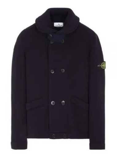 Double Button Knit Stretch Wool Cardigan Black - STONE ISLAND - BALAAN 1