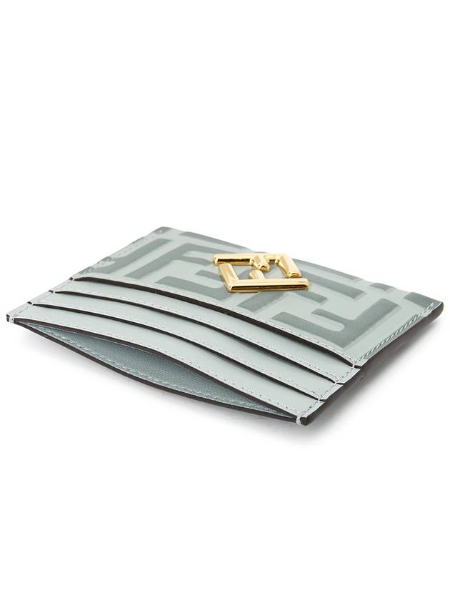 FF Diamonds Leather Card Wallet Light Blue - FENDI - BALAAN 6