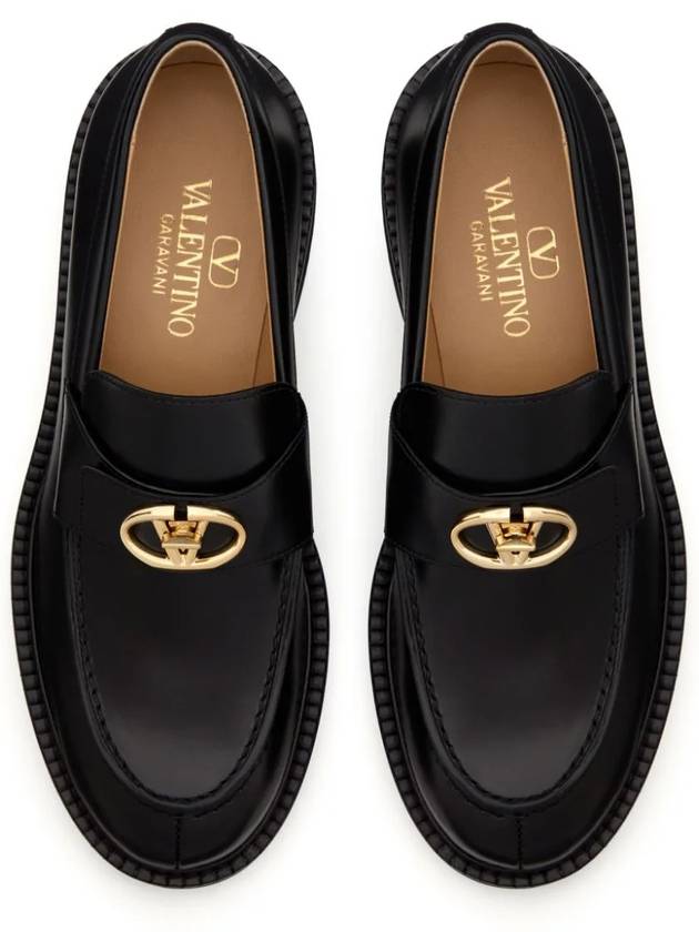 V Logo Locker Loafers Black - VALENTINO - BALAAN 5