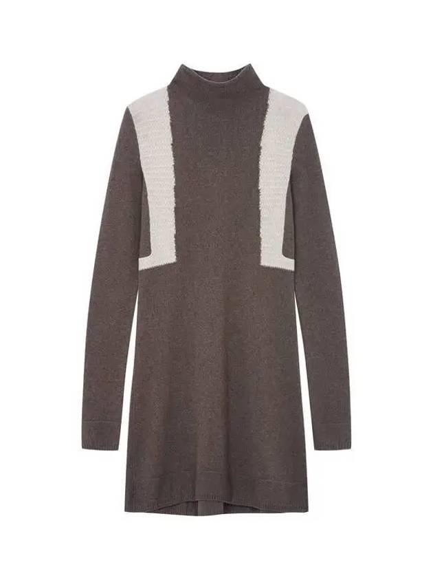 WOMEN Color Block Cashmere Long Knit Warm Gray 270602 - RICK OWENS - BALAAN 1