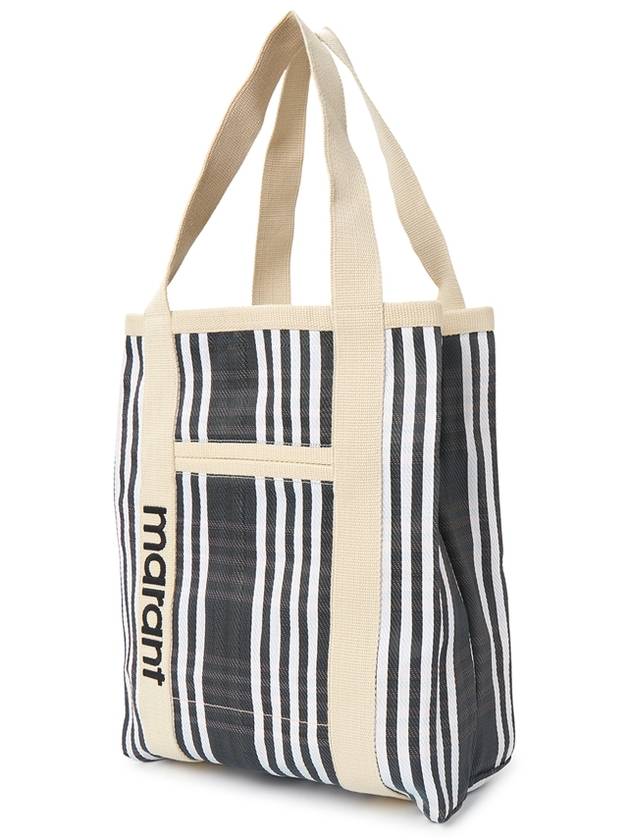 Women's Darwen Logo Striped Tote Bag Grey - ISABEL MARANT - BALAAN 3