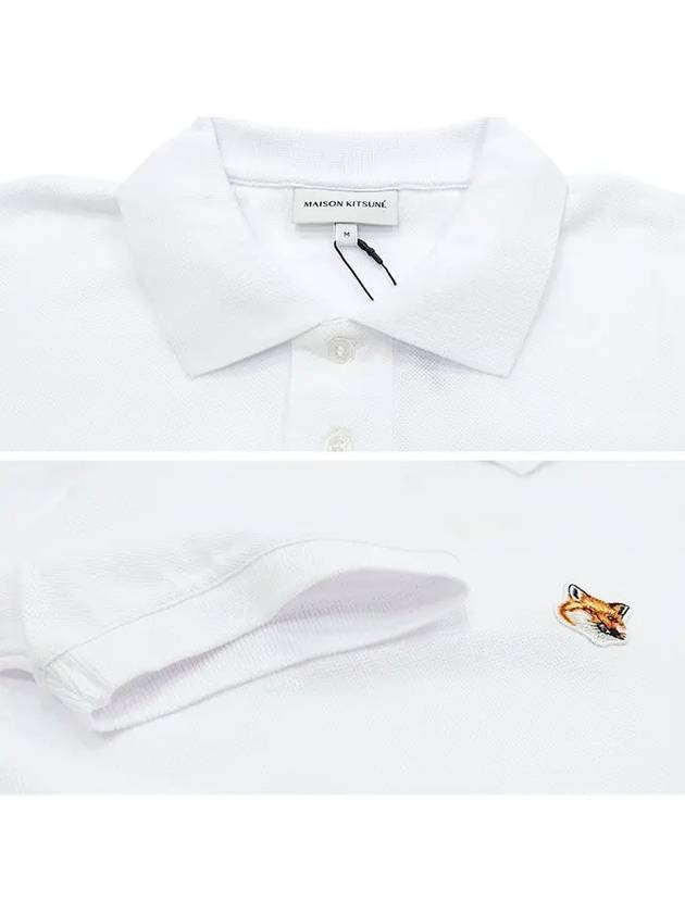 Fox Head Patch Cotton Polo Shirt White - MAISON KITSUNE - BALAAN 3