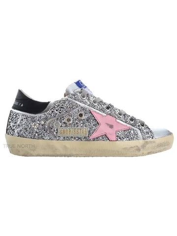 Superstar Glitter Laminated Low Top Sneakers Silver - GOLDEN GOOSE - BALAAN 1