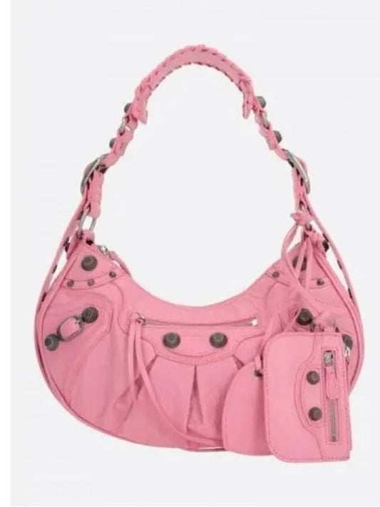 Le Cagole Small Leather Shoulder Bag Pink - BALENCIAGA - BALAAN 2