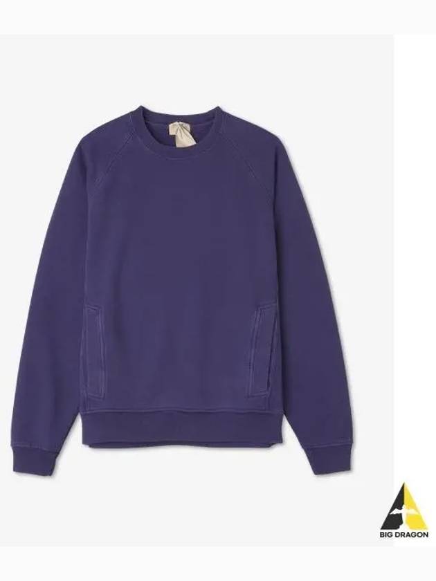 Garment dyed cotton jersey pocket sweatshirt purple blue 22CTCUF03150A06455774 - TEN C - BALAAN 1