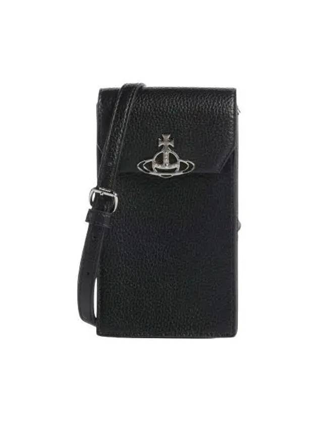 Logo Phone Case Cross Bag Black - VIVIENNE WESTWOOD - BALAAN 1